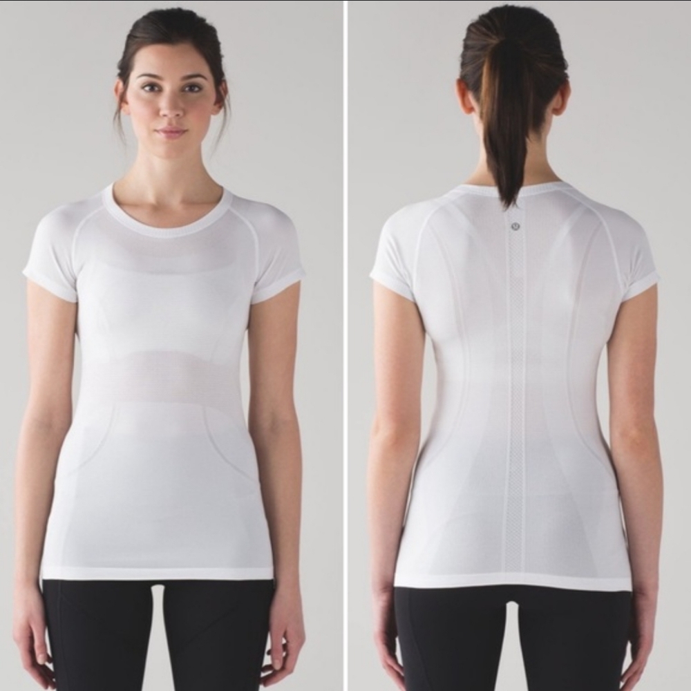 lululemon athletica White Short Swiftly Tech Tee